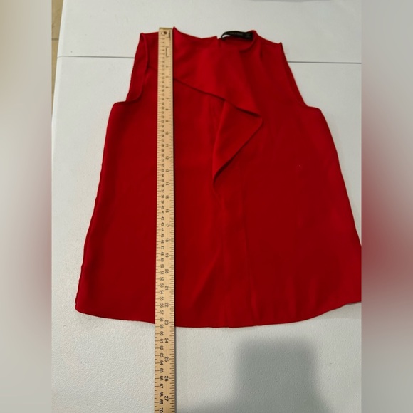 ZARA Women casual Blouse ruffle Red Sleeveless Top Size S - Picture 5 of 8